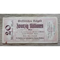 Werty71 Германия 20000000 марок 1923 20 миллионов банкнота Вестфалия