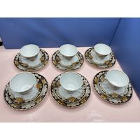 Кофейные пары  Вита  1970-1997. г. Рижская фарфоровая фабрика. Фарфор, роспись, позолото