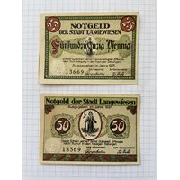 Нотгельд 25-50 пфеннигов Германия Лаунгевисен -0101