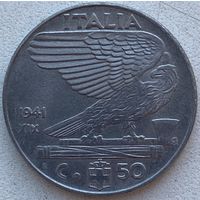 Италия 50 чентезимо 1941 г.