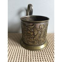 ПОДСТАКАННИК "ЦВЕТОЧНАЯ ФАНТАЗИЯ". МСТЕРА. 1946-1952. РЕДКИЙ. СМ.ФОТО И ОПИСАНИЕ.