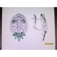 Яркие серьги Серебро