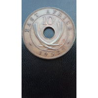 Восточная Британская Африка 10 центов 1952 г