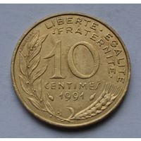 Франция, 10 сантимов 1991 г.
