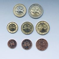 Литва набор монет евро (8 штук), 2015-2017 [UNC] из ролла