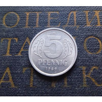5 пфеннигов 1989 (A) Германия ГДР #02 UNC