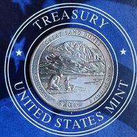 США 25 центов 2014г. (D). Национальный парк Грейт-Санд-Дьюнс.