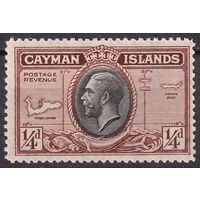 39.BrKCI. Великобритания. Колонии. Каймановы острова. Местные мотивы. Георг V. 1935 г. 1/4P. Mi.#86.