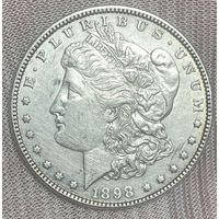 Монета 1 доллар 1898 год. США. Доллар Моргана.