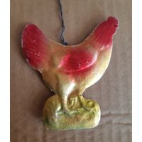 Ёлочная игрушка Курочка, картон. СССР