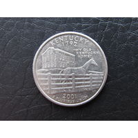 1\4 доллара,2001 Кентукки. США.
