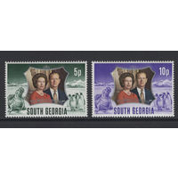 Южная Георгия остров /South Georgia island 1972** Королевская серебряная свадьба Королева Елизавета II и принц Филипп Mi#43-44