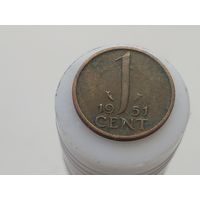 1 цент Нидерланды 1951 год  лот 7