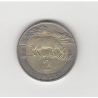 2 лата Латвия 1999 Лот 8801