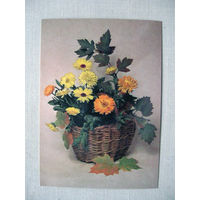 С028 Открытка Осенний букет Фото Агладзе 1986 Чистая