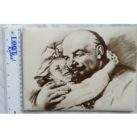 Картина ''В.И. Ленин с девочкой'', 1969 г., 18х24 см
