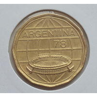 Аргентина 100 песо 1977 год Чемпионат мира по футболу состояние холдер