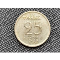 25 эре 1960 Швеция! Серебро 2,32 грамм 400 пробы 0,030 унции! ВОЗМОЖЕН ОБМЕН!